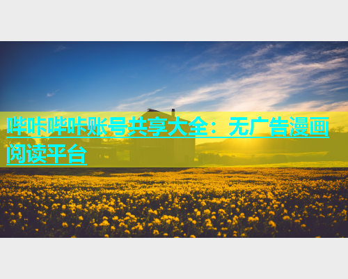 哔咔哔咔账号共享大全：无广告漫画阅读平台